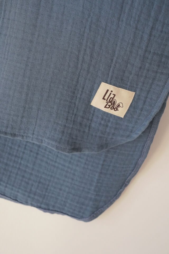 Organik 4 Katlı Müslin Panço İndigo