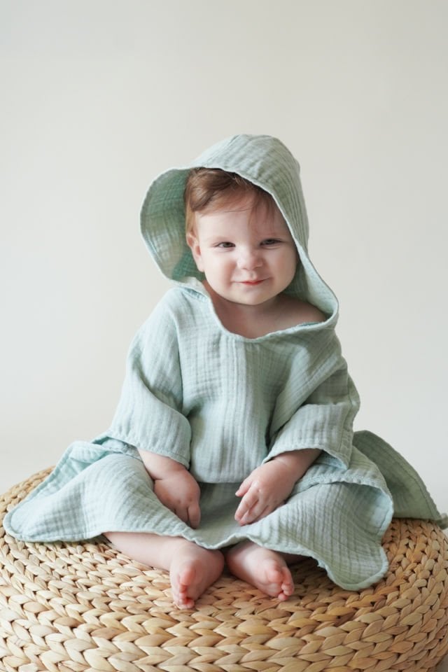 Organik 4 Katlı Müslin Panço Mint