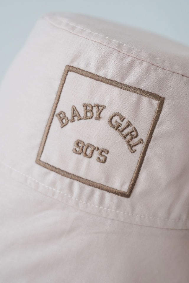 Poplin Bucket Şapka Nakışlı Bej