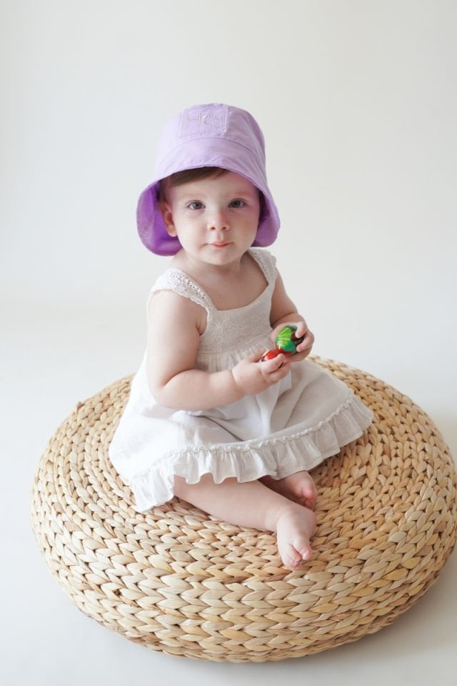 Poplin Bucket Şapka Nakışlı Mor