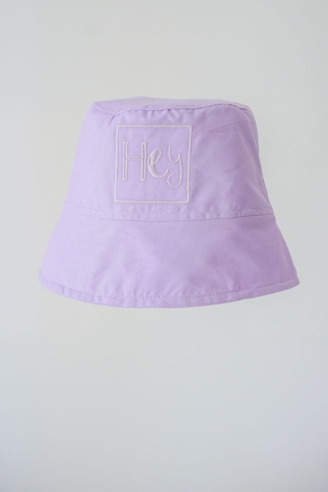 Poplin Bucket Şapka Nakışlı Mor