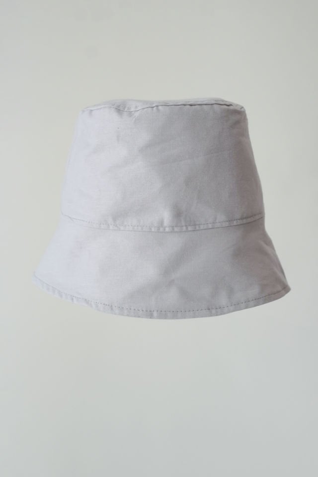 Poplin Bucket Şapka Nakışlı Gri