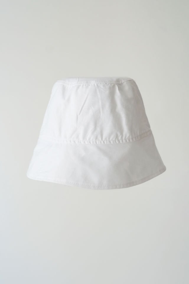 Poplin Bucket Şapka Nakışlı Beyaz