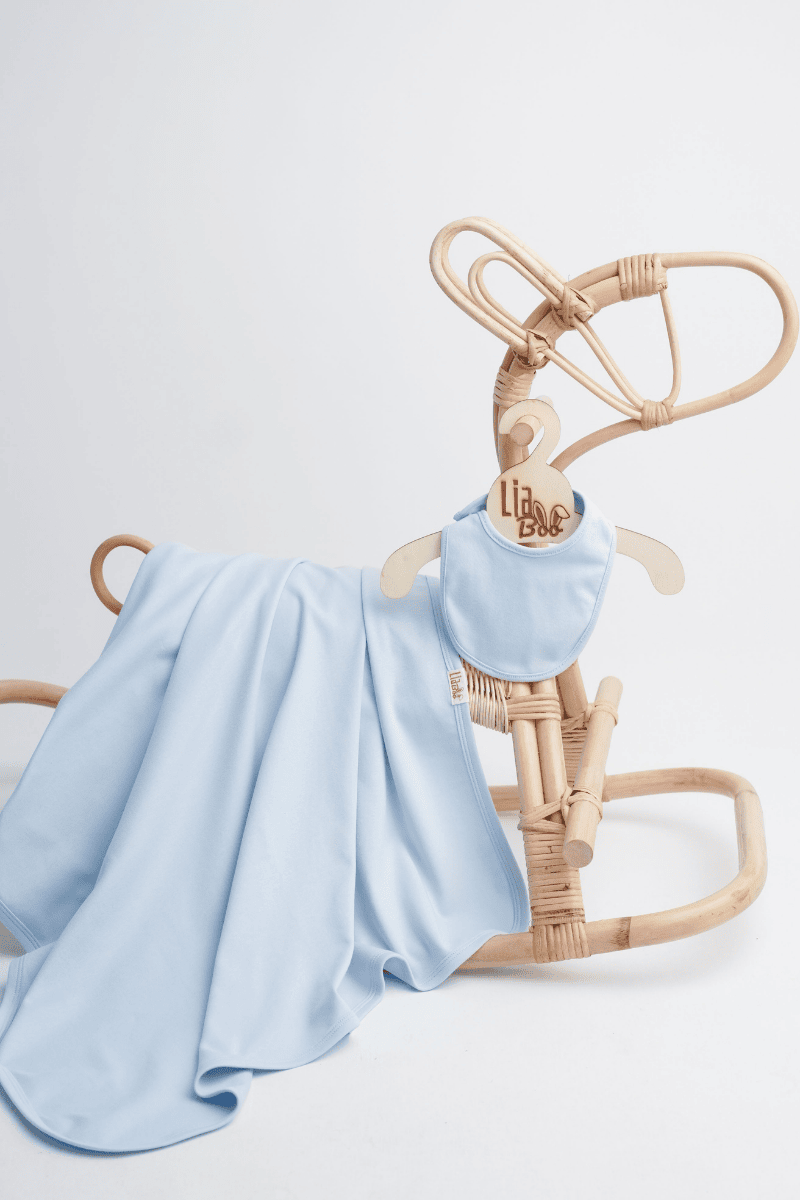Mavi Organik Bebek Battaniye Seti