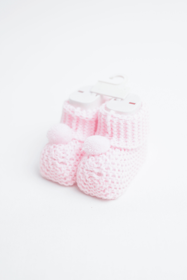 Ponponlu Bebek Patiği Pembe