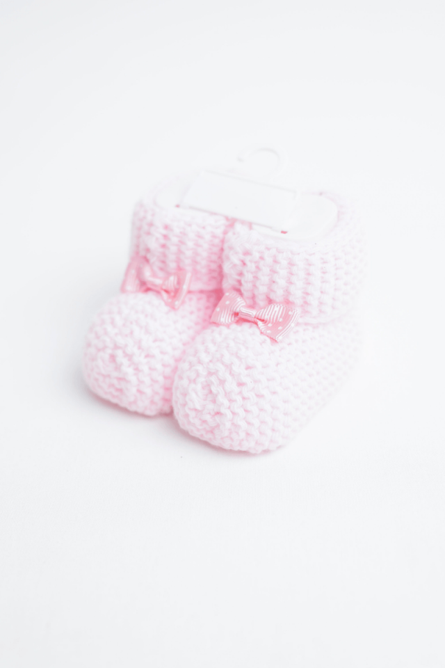 Fiyonklu Bebek Patiği Pembe