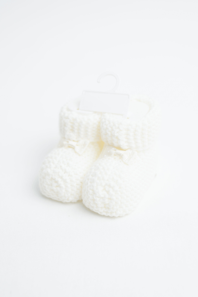 Fiyonklu Bebek Patiği Beyaz
