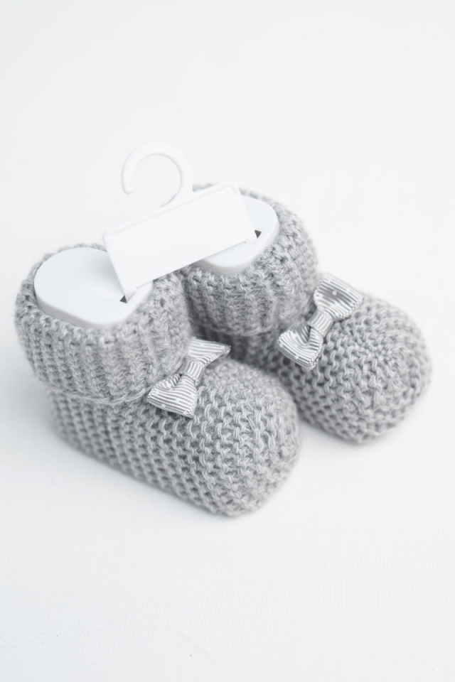 Fiyonklu Bebek Patiği Gri