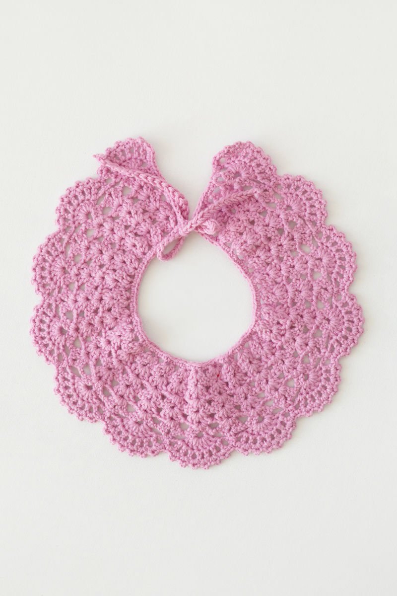 Lila Vintage Örgü Yakalık