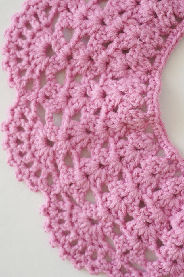 Lila Vintage Örgü Yakalık