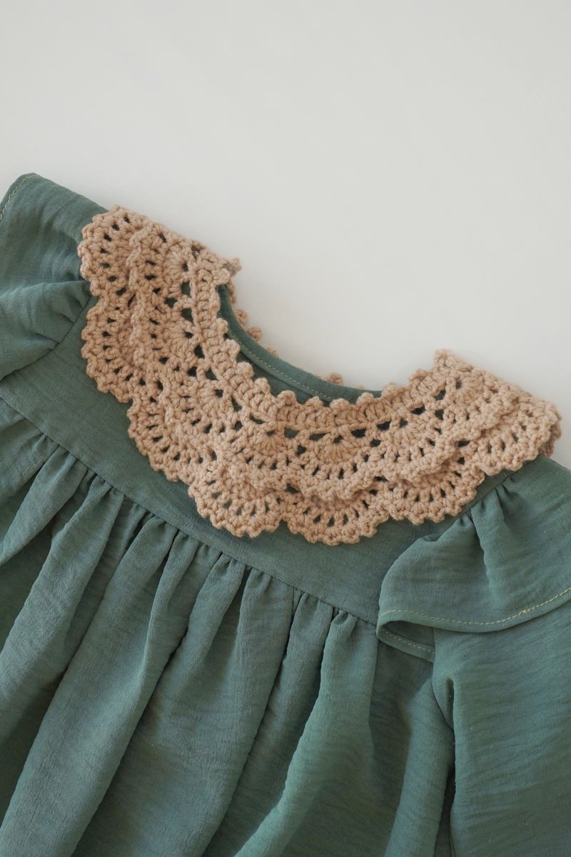 Cappucino Vintage Örgü Yakalık Çift Katlı