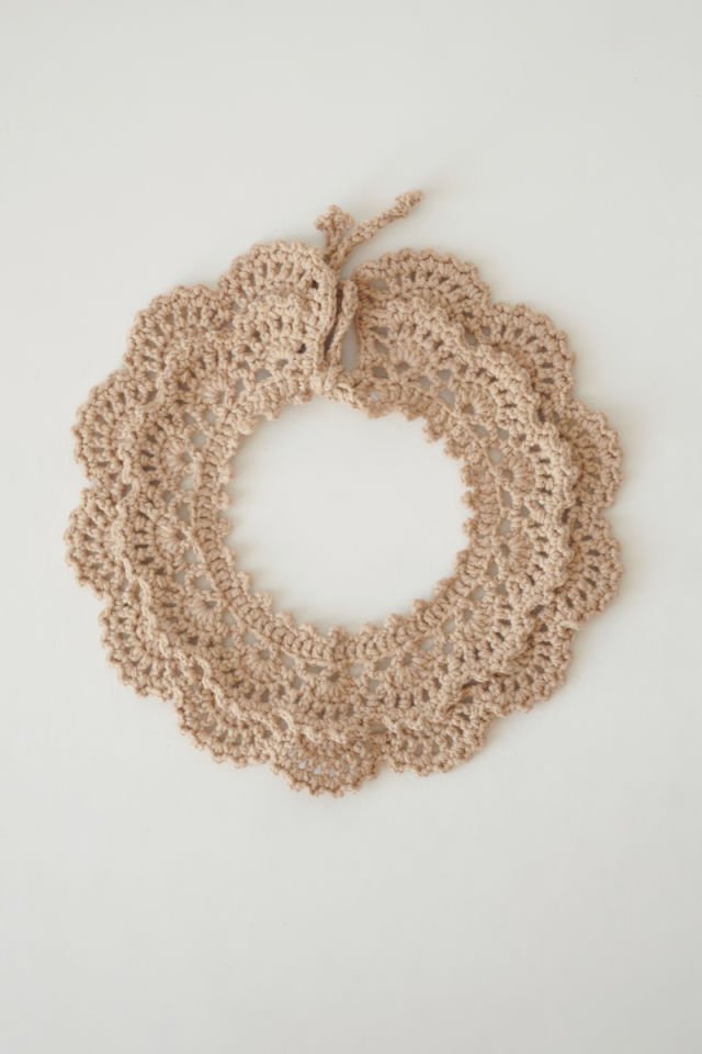 Cappucino Vintage Örgü Yakalık Çift Katlı