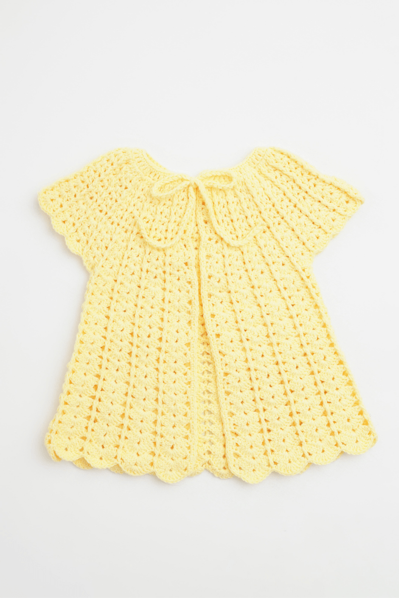 Organik İplik Bebek Yeleği Sarı