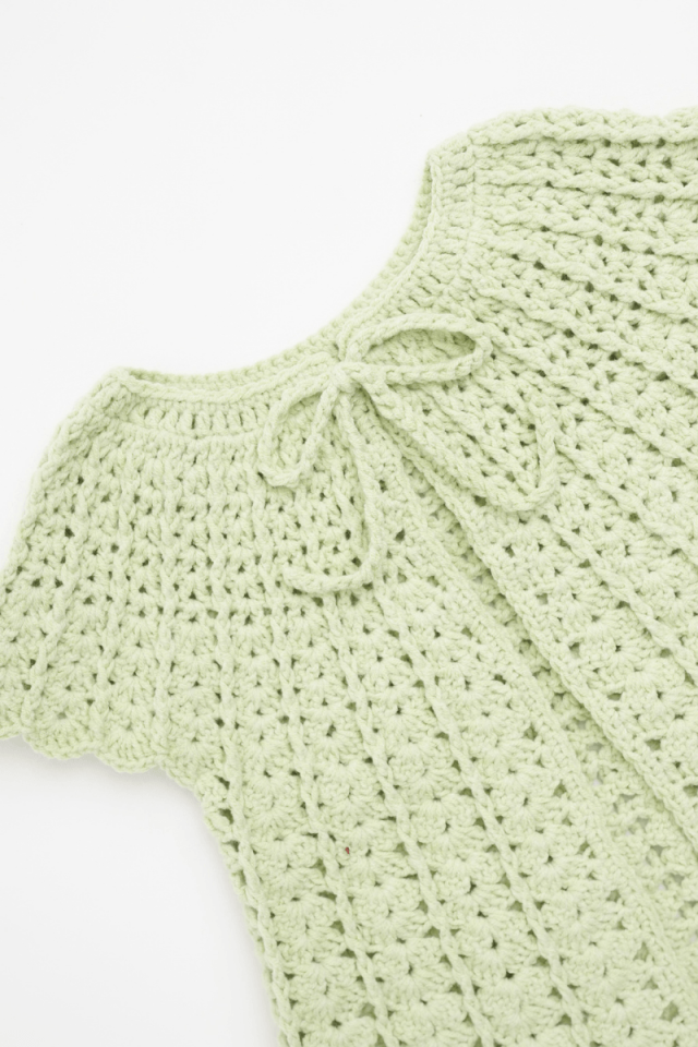 Organik İplik Bebek Yeleği Mint