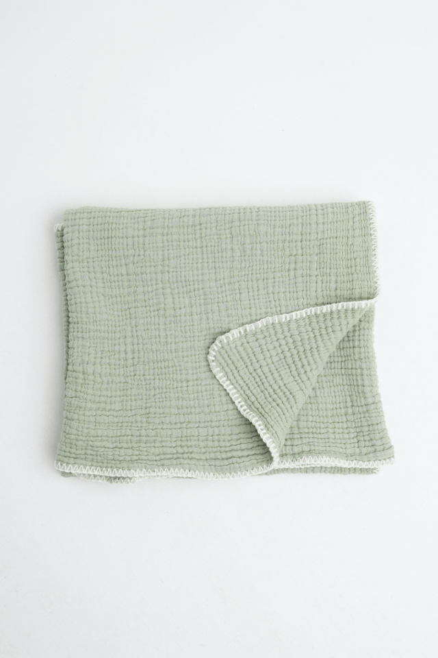 Çoban Dikişli 4 Katlı Müslin Battaniye Mint