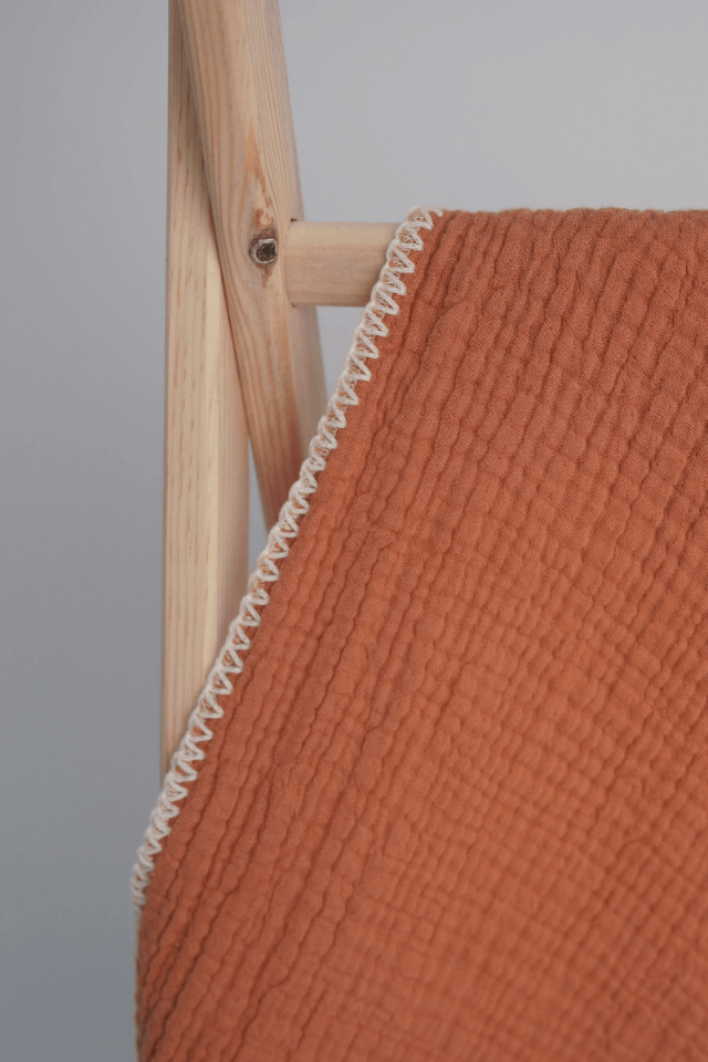 Çoban Dikişli 4 Katlı Müslin Battaniye Kiremit