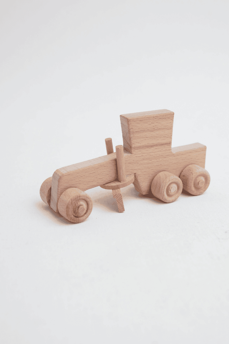 Doğal Ahşap Greyder Oyuncak