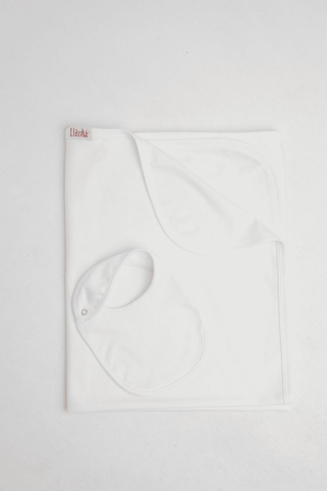 Beyaz Organik Bebek Battaniye Seti