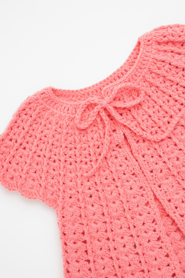 Organik İplik Bebek Yeleği Şeftali Rengi