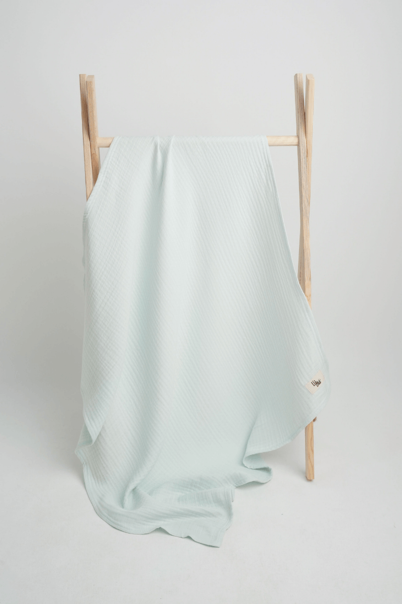 4 Katlı Organik Müslin Battaniye Mint