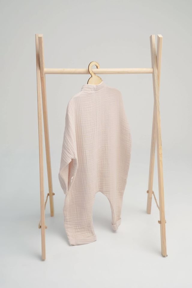 GOTS Sertifikalı 4 Katlı Ekru Rengi Müslin Tulum