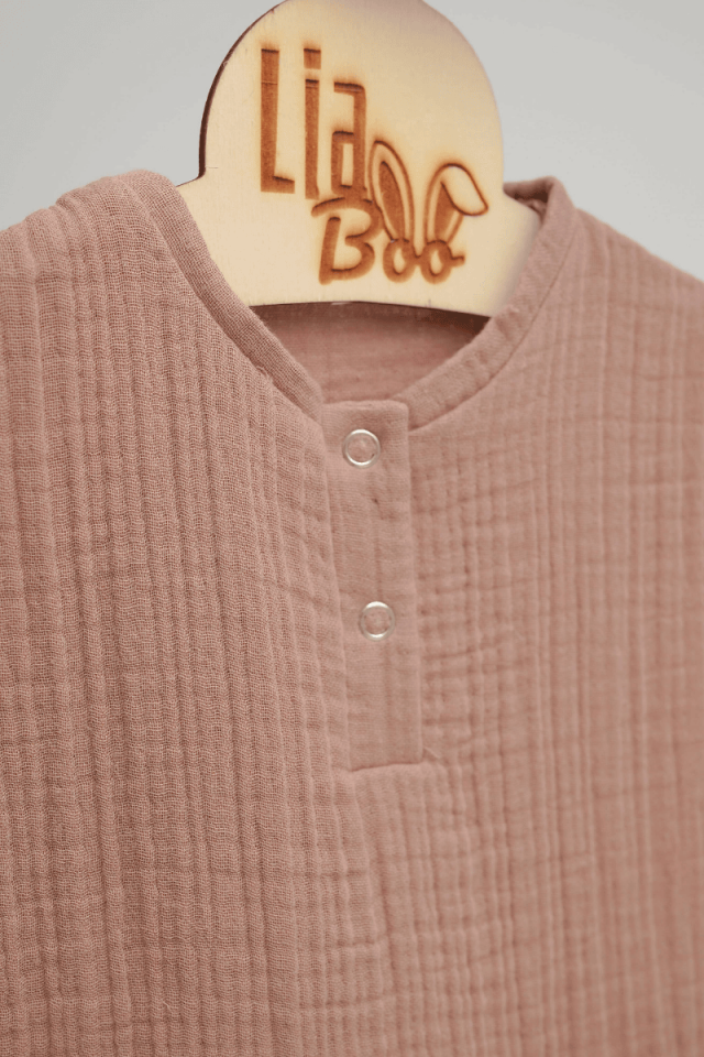 Organik Muslin Çocuk Alt Üst Takım Kahverengi