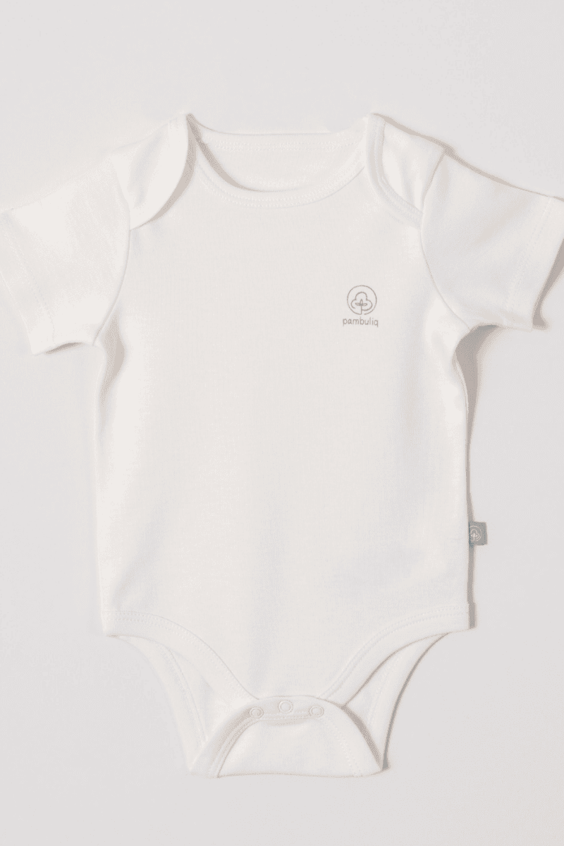 Organik Pamuk Çıtçıtlı Bebek Zıbını Beyaz