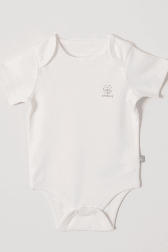 Organik Pamuk Çıtçıtlı Bebek Zıbını Beyaz