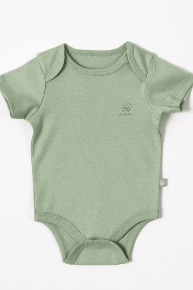 Organik Pamuk Çıtçıtlı Bebek Zıbını Yeşil