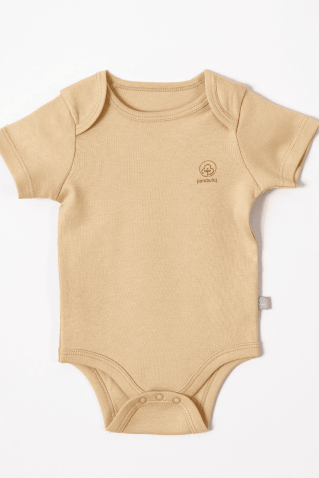 Organik Pamuk Çıtçıtlı Bebek Zıbını Cappuccino