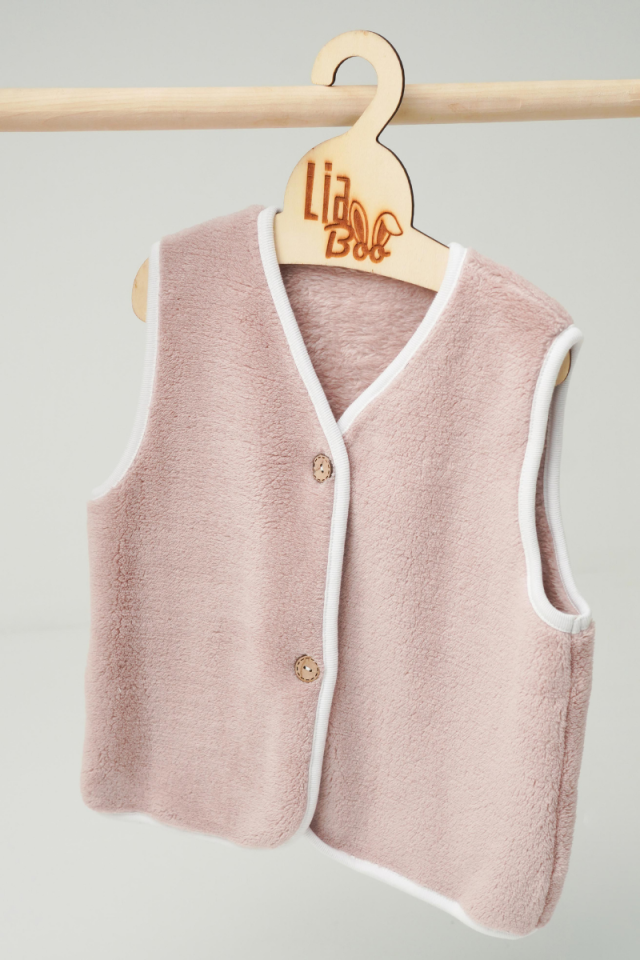 Wellsoft Peluş Bebek-Çocuk Yelek Kahverengi